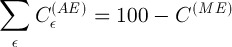 \sum_\epsilon C_\epsilon^{(AE)}=100-C^{(ME)}